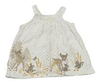 Bílé puntíkované bavlněné šaty Bambi Disney
