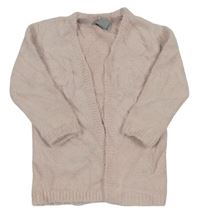 Pudrový chlupatý svetrový cardigan Primark