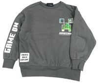 Tmavošedá mikina s Minecraft