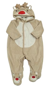 Béžová chlupatá podšitá kombinéza - sob George