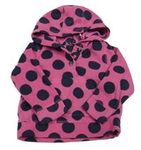 Fuchsiová puntíkatá fleecová mikina s kapucí George