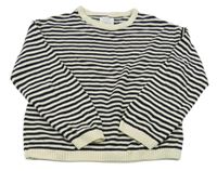 Krémovo-černý pruhovaný svetr Zara