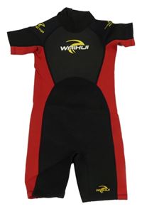 Červeno-černý neopren s potiskem Crane