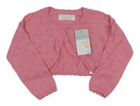 Nové - Růžové perforované svetrové bolerko Primark