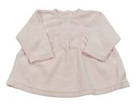 Světlerůžové sametové triko s nášivkami Bhs