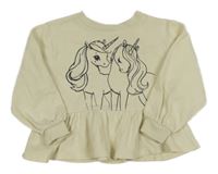 Béžová mikina s jednorožci H&M