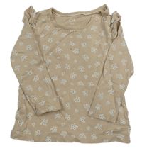 Béžové květované triko s volánky C&A