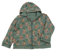 Khaki propínací oboustranná mikina s tygry a kapucí Jojo Maman Bébé