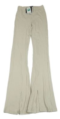 Nové - Světlešedé žebrované flare legíny Ergeenomixx