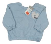 Nové - Světlemodrá mikina se srdcem Primark