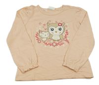 Meruňkové triko se sovami BPC