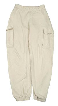 Světlebéžové cargo tepláky H&M