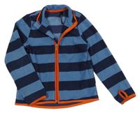 Modro-tmavomodrá pruhovaná fleecová propínací mikina TCM