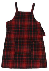 Červeno-černé kostičkované vlněné šaty F&F
