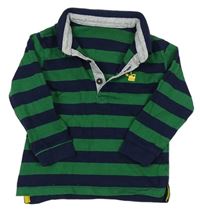 Zeleno-tmavomodré pruhované polo triko Matalan