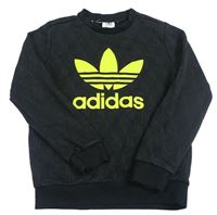 Černá vzorovaná mikina s logem Adidas