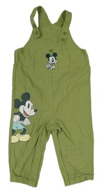 Zelené plátěné laclové kalhoty s Mickeym Primark