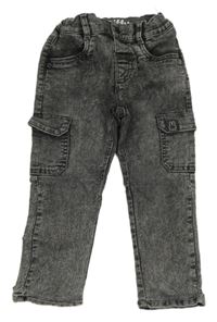 Tmavošedé melírované skinny rifle s kapsami a Miffi zn. C&A