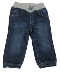 Tmavomodré cuff rifle s šedým úpletovým pasem S. Oliver