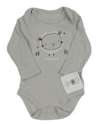 Nové - šedé žebrované body s ovečkou 