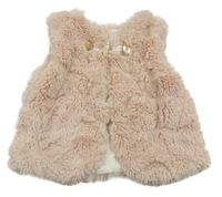 Světlerůžová kožešinová podšitá vesta St. Bernard