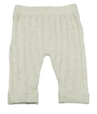 Světlebéžové žebrované pletené kalhoty M&S