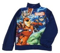 Tmavomodrá propínací fleecová mikina s Marvel 