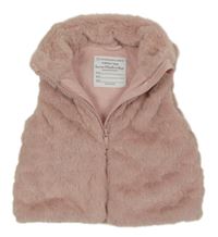 Světlerůžová kožešinová podšitá vesta Primark