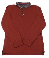 Vínové polo triko Next