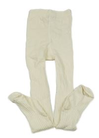 Smetanové žebrované punčocháče H&M