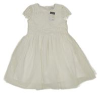 Nové - bílé slavnostní šaty s krajkou a tylovou sukní Primark