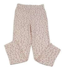 Světlerůžové vzorované pyžamové kalhoty 