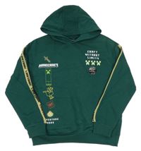 Nové - Tmavozelená mikina s Minecraft a kapucí M&S
