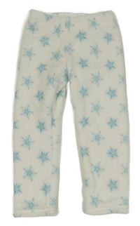 Smetanové plyšové tepláky s modrými vločkami Disney