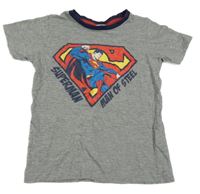 Šedé melírované tričko se Supermanem 