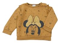 Okrová vzorovaná mikina s Minnie Disney