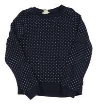 Tmavomodrá puntíkatá lehká mikina H&M