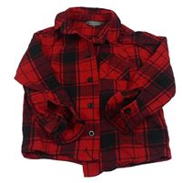 Červeno-černá kostkovaná flanelová košile Primark