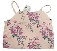Růžový květovaný crop top zn. M&S