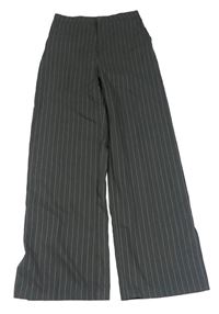 Šedo-bílé pruhované chino kalhoty H&M