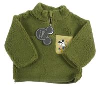 Nové - Khaki huňatá mikina s Mickeym Primark