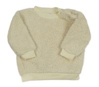 Smetanová huňatá mikina 