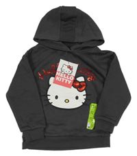 Nové - Antracitová mikina s Hello Kitty a kapucí Primark