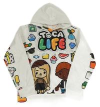 Bílá mikina s obrázky a kapucí - TocaBoca 