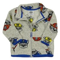 Světlešedá melírovaná fleecová propínací mikina - Tlapková Patrola Nickelodeon