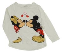 Bílé triko s Minnie a Mickeym 