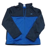 Tmavomodro-modrá propínací sportovní mikina 