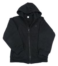 Černá propínací mikina s hvězdou a kapucí Tu