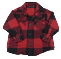 Červeno-černá kostkovaná košilová bunda Next