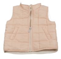 Světlerůžová šusťáková zateplená vesta 